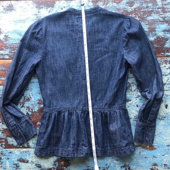 LUCKY BRAND True Indigo Denim Western Snap Shirt Size 2 EUC - Picture 12 of 14